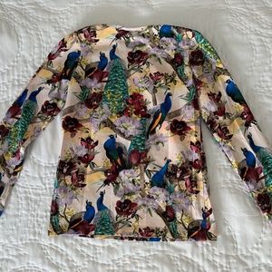 Girls long sleeve shirt w/Peacock from designer brand Molo